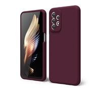 oakxco for Samsung Galaxy A23 5G Phone Case Silicone, Thin Slim Grip Soft Rubber Gel Protective Phone Case for Women, Matte Plain Solid Color Aesthetic Cute Girly Case with Camera Cover, Burgundy Wine