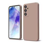oakxco for Samsung Galaxy A55 5G Case Liquid Silicone, Soft Rubber Gel Elegant Aesthetic Basic Simple Cover, Cute Thin Slim TPU Matte Solid Color Plain Smooth Case for Women Girl, Brown Khaki