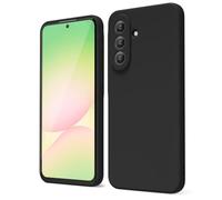 oakxco for Samsung Galaxy A57 5G Case Silicone, Thin Slim Grip Soft Rubber Gel Protective Phone Case for Women, Matte Plain Solid Color Aesthetic Cute Girly Case with Camera Cover, Black