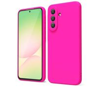 oakxco for Samsung Galaxy A57 5G Case Silicone, Thin Slim Grip Soft Rubber Gel Protective Phone Case for Women, Matte Plain Bright Color Aesthetic Cute Girly Case with Camera Cover, Neon Hot Pink
