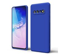 oakxco for Samsung Galaxy S10 Case Liquid Silicone Grip, Cute Thin Slim Soft Rubber TPU Plain Smooth Gel Cover for Women Girl Aesthetic, Matte Solid Protective & Shockproof, Royal Blue