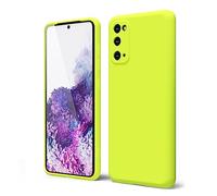 oakxco for Samsung Galaxy S20 Phone Case Liquid Silicone, Neon Green Fluorescent Bright Solid Color, Cute Thin Slim Soft Rubber TPU Plain Smooth Gel Matte Protective Cover for Women Girl, Lime