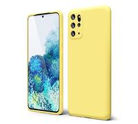 Oakxco for Samsung Galaxy S20 Plus Phone Case Liquid Silicone, Cute Thin Slim Soft Rubber TPU Plain Smooth Gel Cover for Women Girl Aesthetic Design, Matte Solid Protective & Shockproof Bumper, Yellow