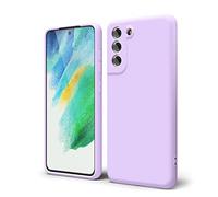 oakxco for Samsung Galaxy S21 FE 5G Phone Case Liquid Silicone,Cute Thin Slim Soft Rubber TPU Plain Smooth Gel Cover for Women Girl, Matte Solid Protective & Shockproof, Lilac Lavender Light Purple