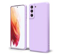 oakxco for Samsung Galaxy S21 Plus Phone Case Liquid Silicone, Cute Thin Slim Soft Rubber TPU Plain Smooth Gel Cover for Women Girl, Matte Solid Protective & Shockproof, Lilac Lavender Light Purple
