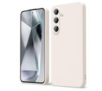 oakxco for Samsung Galaxy S24 FE Phone Case Liquid Silicone, Thin Slim Soft Rubber Gel TPU Plain Simple Cover for Women Girl Cute, Matte Solid Color, Beige Stone Cream