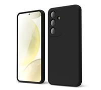 oakxco for Samsung Galaxy S24 Phone Case Liquid Silicone, Thin Slim Soft Rubber Gel TPU Plain Simple Cover for Women Girl Cute, Matte Solid Color, Black