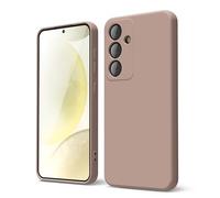 oakxco for Samsung Galaxy S24 Phone Case Liquid Silicone, Thin Slim Soft Rubber Gel TPU Plain Simple Cover for Women Girl Cute, Matte Solid Color, Brown Khaki Nude
