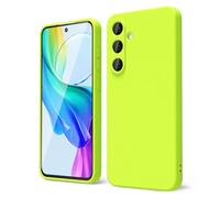 oakxco for Samsung Galaxy S25 Case Silicone, Thin Slim S25 Phone Case for Women, Girly Fluorescent Bright Solid Color Aesthetic, Soft Rubber Gel Plain Protective Bumper Grip, Neon Green