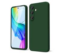 oakxco for Samsung Galaxy S25 Case Silicone, Thin Slim S25 Phone Case for Women Men, Aesthetic Solid Color, Soft Rubber Gel Plain Protective Bumper Grip, Dark Green