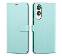 Oakxco for Samsung Galaxy S25 Edge Wallet Case with Credit Card Holder, Magnetic RFID Slim Folio Book Flip Leather Phone Case for Women Men Girl, Cute Soft Silicone Rubber Shockproof Cover, Mint Green
