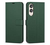 Oakxco for Samsung Galaxy S25 Edge Wallet Case with Credit Card Holder, Magnetic RFID Slim Folio Book Flip Leather Phone Case for Women Men Girl, Cute Soft Silicone Rubber Shockproof Cover, Dark Green