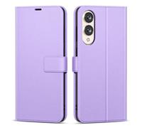 oakxco for Samsung Galaxy S25 Edge Wallet Case with Credit Card Holder, Magnetic RFID Slim Folio Book Flip Leather Phone Case for Women Men Girl, Cute Soft Silicone Rubber Cover, Purple Lavender
