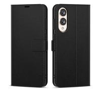 oakxco for Samsung Galaxy S25 Edge Wallet Case with Credit Card Holder, Magnetic RFID Slim Folio Book Flip Leather Phone Case for Women Men Girl, Cute Soft Silicone Rubber Shockproof Cover, Black