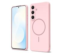 oakxco for Samsung Galaxy S25 FE Case Silicone Mag Safe, Magnetic Slim Thin Phone Case Compatible with Magsafe, Women Girls Cute Girly Aesthetic Soft Rubber Gel Safecase with Camera Cover, Light Pink