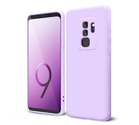 oakxco for Samsung Galaxy S9 Plus Phone Case Liquid Silicone, Cute Thin Slim Soft Rubber TPU Plain Smooth Gel Cover for Women Girl, Matte Solid Protective & Shockproof, Lilac Lavender Light Purple