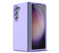 oakxco for Samsung Galaxy Z Fold 5 Phone Case Liquid Silicone, Cute Thin Slim Soft Rubber TPU Plain Smooth Gel Cover for Women Girl, Matte Solid Protective & Shockproof, Lilac Lavender Light Purple