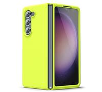 oakxco for Samsung Galaxy Z Fold 5 Phone Case Liquid Silicone, Fluorescent Bright Solid Color, Cute Thin Slim Soft Rubber TPU Plain Smooth Gel Matte Protective Cover for Women Girl, Neon Green Lime