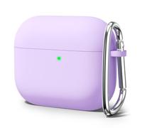 Oakxco Silicone Case for Airpods 3rd Generation 2021 with Keychain, Thin Slim Soft TPU Skin Rubber Gel Cute Airpods Case 3 Gen Cover Aesthetic Accessories for Women Men, Lilac Purple