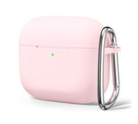Oakxco Silicone Case for Airpods 4th Generation 2024 with Keychain, Thin Slim Soft TPU Skin Rubber Gel Cute Airpods Case 4 Gen Cover Aesthetic Accessories for Women Girl Female, Light Pink