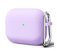 Oakxco Silicone Case for Airpods Pro 2nd Generation USB C 2023 2022 with Keychain, Thin Slim Soft TPU Skin Rubber Gel Cute Airpods Case Cover Aesthetic Accessories for Women Girl Female, Lilac Purple