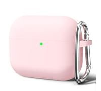 Oakxco Silicone Case for Airpods Pro 2nd Generation USB C 2023 2022 with Keychain, Thin Slim Soft TPU Skin Rubber Gel Cute Airpods Case Cover Aesthetic Accessories for Women Girl Female, Light Pink