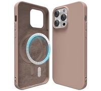 oakxco Silicone Case for iPhone 15 Pro Case Magnetic, Compatible with Magsafe Wireless Charging, Slim Thin Soft Rubber Gel, Girly Cute Hard Mag Safe Cover for Women, Brown