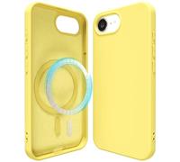 oakxco Silicone Case for iPhone 16e Case Magnetic, Compatible with Magsafe Wireless Charging, Slim Thin Soft Rubber Gel, Girly Cute Aesthetic Trendy Hard Shell Mag Safe Cover for Women, Yellow