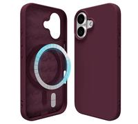 Oakxco Silicone Case for iPhone 17 Case Magnetic, Compatible with Magsafe Wireless Charging, Slim Thin Soft Rubber Gel, Girly Cute Aesthetic Trendy Hard Shell Mag Safe Cover for Women, Burgundy Maroon
