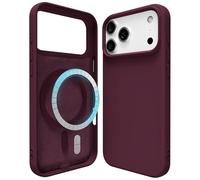 oakxco Silicone Case for iPhone 17 Pro Case Magnetic, Compatible with Magsafe Wireless Charging, Slim Thin Soft Rubber Gel, Girly Cute Aesthetic Trendy Hard Mag Safe Cover for Women, Burgundy Maroon