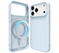 oakxco Silicone Case for iPhone 17 Pro Max Case Magnetic, Compatible with Magsafe Wireless Charging, Slim Thin Soft Rubber Gel, Girly Cute Aesthetic Trendy Hard Mag Safe Cover for Women, Light Blue