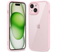 oakxco Thin Slim Clear case for iPhone 15 iPhone 14 iPhone 13 Case, Transparent Hybrid Hard Plastic & Soft Silicone Rubber Bumper, Non-Yellow Acrylic Protective Cover for Women Girl, Light Pink