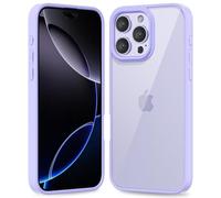 Oakxco Thin Slim Clear case for iPhone 16 Pro Max, Transparent Hybrid Hard Shell Plastic & Soft Silicone Rubber Bumper, Non-Yellow Acrylic Protective Lightweight Cover for Women, Purple Lavender Lilac