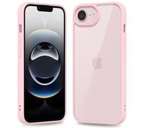 oakxco Thin Slim Clear case for iPhone 17e 16e, Transparent Hybrid Hard Shell Plastic & Soft Silicone Rubber Bumper, Non-Yellow Acrylic Protective Lightweight Cover for Women, Light Pink