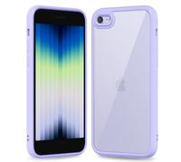 oakxco Thin Slim Clear case for iPhone SE 2020/2022/ 8/7, Transparent Hybrid Hard Shell Plastic & Soft Silicone Rubber, Non-Yellow Acrylic Protective Lightweight Cover for Women, Purple Lavender