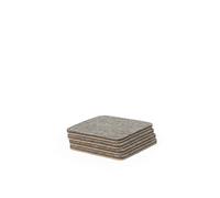 Oakywood Felt and Cork Cup Coasters for Desk Protection and High Temperature Insulation Absorbent Handmade 100% Natural Materials Merino Wool 95x95mm Grey 1 Set x 4Pcs