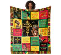 OAKZIUE Christian Gifts for Women, African American Women Christian Blanket 60"x50", Spiritual Gifts, Inspirational Bible Verse Prayer Quilt, Religious Gift Ideas for Birthday Mothers Day Christmas