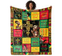 OAKZIUE Christian Gifts for Women, African American Women Christian Blanket 60"x50", Spiritual Gifts, Inspirational Bible Verse Prayer Quilt, Religious Gift Ideas for Birthday Mothers Day Christmas