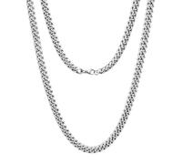 Oaldilee Stainless Steel Cuban Chain Necklace for Men Women, Real Gold/Black Plated Mens Chain Curb Chains, 3/5/7/10/12mm width, 18, 20, 22, 24, 26, 28, 30 Inch Jewelry Gift, 24 Inches, Stainless