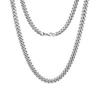 Oaldilee Stainless Steel Cuban Chain Necklace for Men Women, Real Gold/Black Plated Mens Chain Curb Chains, 3/5/7/10/12mm width, 18, 20, 22, 24, 26, 28, 30 Inch Jewelry Gift, 24 inches, Stainless