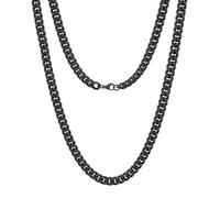 Oaldilee Stainless Steel Cuban Chain Necklace for Men Women, Real Gold/Black Plated Mens Chain Curb Chains, 3/5/7/10/12mm width, 18, 20, 22, 24, 26, 28, 30 Inch Jewelry Gift, 24 inches, Stainless