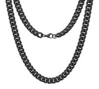 Oaldilee Stainless Steel Cuban Chain Necklace for Men Women, Real Gold/Black Plated Mens Chain Curb Chains, 3/5/7/10/12mm width, 18, 20, 22, 24, 26, 28, 30 Inch Jewelry Gift, 20 inches, Stainless