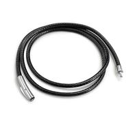 Oaldilee Waterproof Braided Leather Necklace Cord Chain for Men Women, with Sturdy Silver/Black Clasp, 2MM/3MM Flexible Brown/Black Rope Chain for Pendant 16"-30" Length (Send Gift Box), 26 inch,