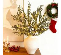 OALYGEI Pre Lit Pine Stems, 2026 New Lighted Pine Branches, Realistic Pines Stems, Christmas Artificial Pines Needles Branches Garland for DIY Wreaths (5)