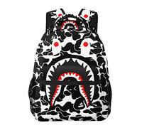 OAMAY Backpack Shark Teeth Camo Backpacks 3D Print Travel Laptop Daypack Bookbag Fashion Durable for Men and Women, Shark Black White Camo, One Size, Fashion Backpack