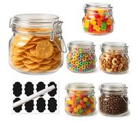 OAMCEG Clip Top Glass Jars 500ml Set of 6 Storage Jars with Lids Airtight