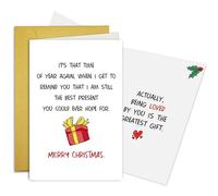 Oamiolek Funny Christmas Card for Men Women, Humor Christmas Card for Husband Wife Boyfriend Girlfriend, Romantic Xmas Gifts, Being Loved By You Is the Greatest Gift