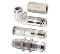 OAMSCEYKW Pneumatic Check Valve One Way Non-Return Valve for Air Pipe Fitting Available in 4mm 6mm 8mm 10mm Sizes 1/8 1/4 3/8 1/2 inch(Spv-4)