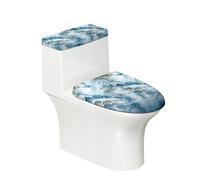 Oamsistay Blue Marble Print Toilet Lid Cover and Tank Lid Cover 2Pcs Toilet Seat Covers Fit Most Round and Elongated Toilets