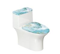 Oamsistay Blue Prints Toilet Lid Cover Tank Lid Covers Splash Resistant Durable Toilet Seat Covers with Elastic Edge Keep Dust Stain Off Toilet Fit Most Round and Elongated Toilet Bathroom Decor
